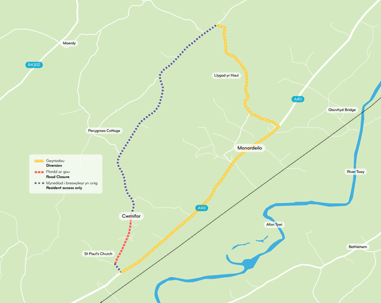 Road closure map