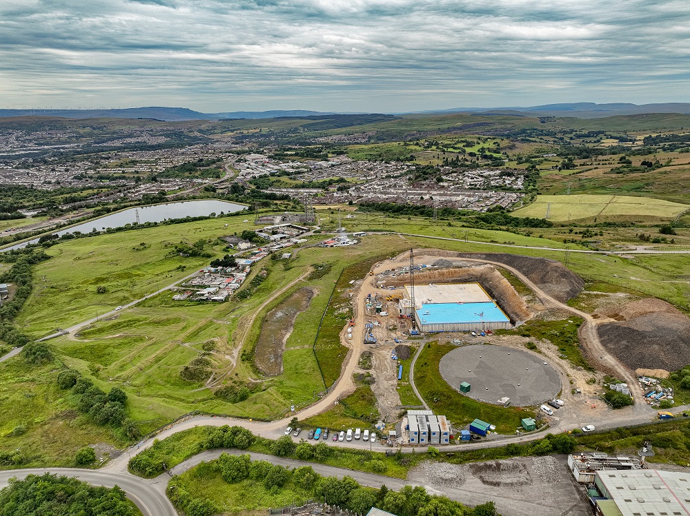A brand new water reservoir at Pengarnddu