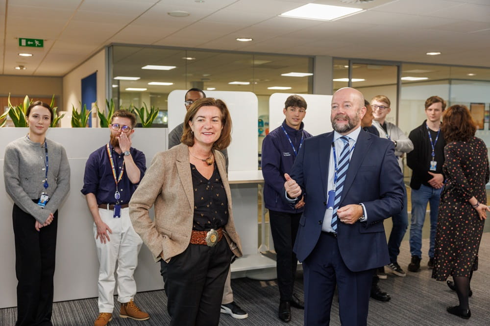 First Minister of Wales Eluned Morgan visit to Welsh Water head office in Cardiff. 24.10.24